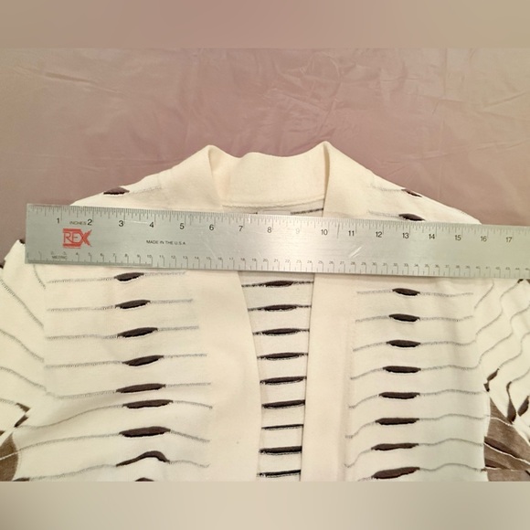 NWOT NIC + ZOE Autumn Crave Cardigan Ivory/Brown Size Medium MSRP $158 - Picture 5 of 10